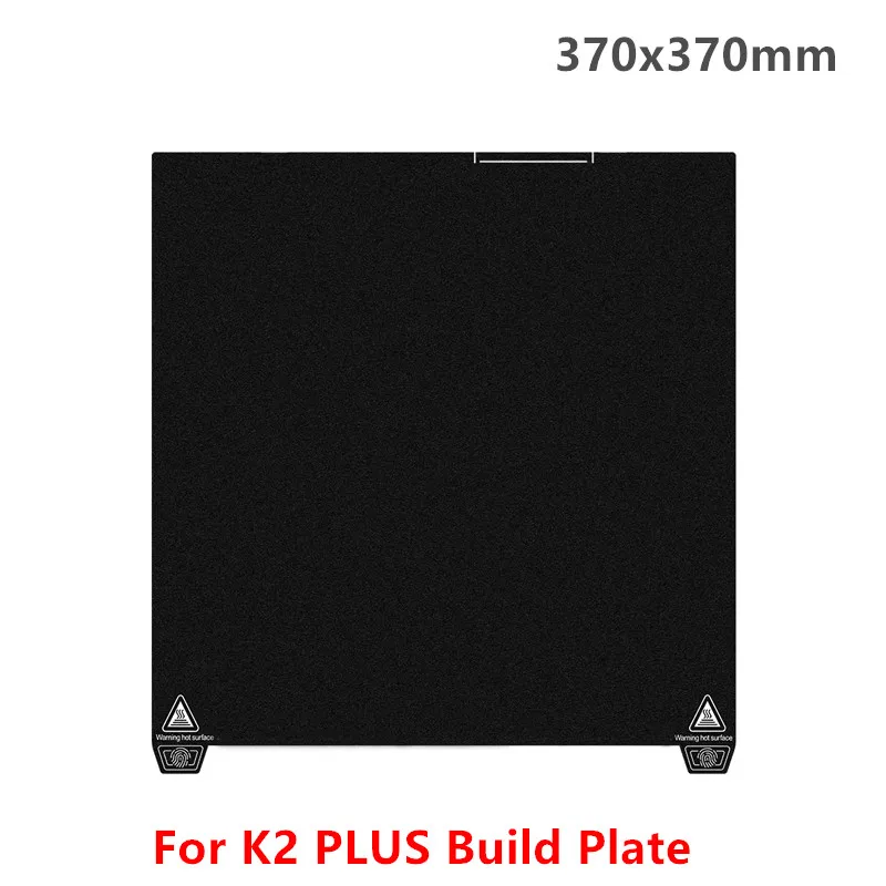 ENERGETIC 370x370mm Double Sided Black Textured PEI Build Plate Spring Steel Sheet fit for Creality K2 Plus 3D Printer