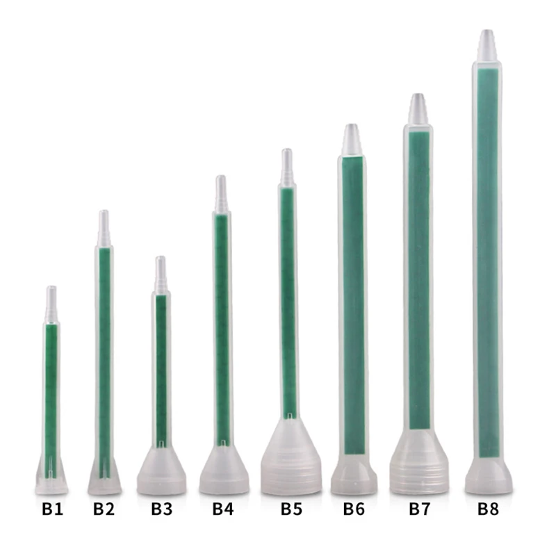 50PCS Mixing Nozzle Epoxy Resin Static Mixer Adhesive Mixing Tube Syringe  for AB Glue Gun Two Component Liquid Mixer