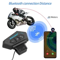Kebidumei BT-12 Motorcycle Helmet Bluetooth Headset Moto Bike Wireless Hands-Free Auto AnswerMotorbike Earphone with Microphone