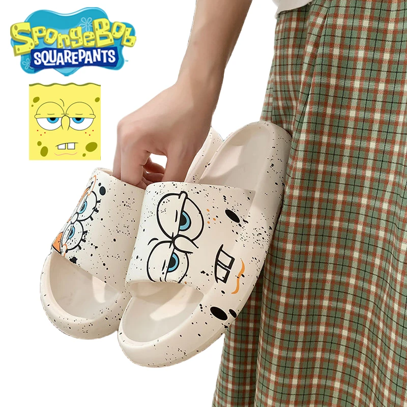 Cartoon SpongeBob Slippers for Man Women Soft Slippers in Summer Creative Home Casual Shoes Bathroom Non-slip Slippers Gifts