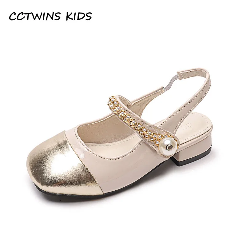 Girls Princess Shoes 2023 Summer Kids Fashion Mary Jane Dress Party Sandals Toddler Middle Heel Flats Baby Brand Pearl Soft Sole