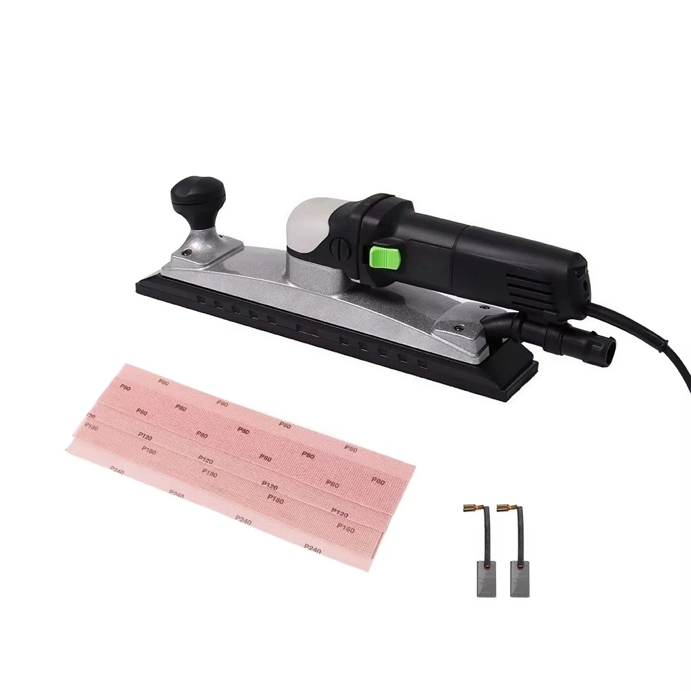 70x400mm Central Vacuum Orbital Sander 800W Electric Variable Speed Square Long Base for Industrial Woodworking