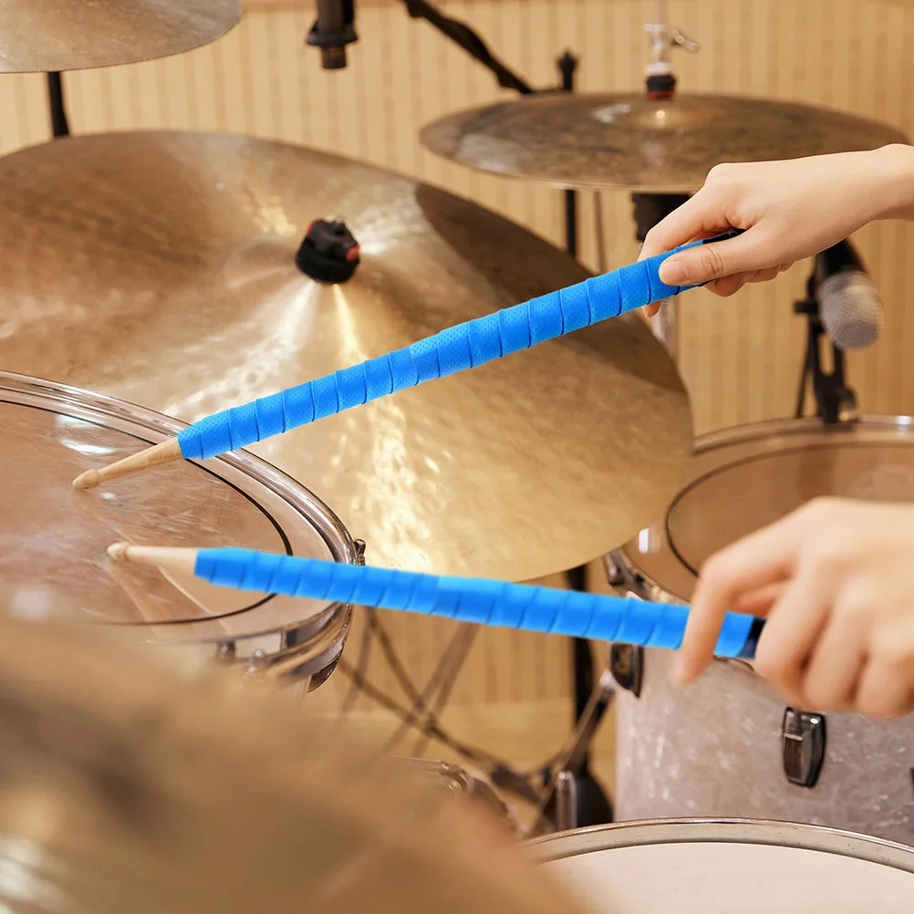 

4pcs Drumstick Anti-slip Belt Sweat-absorbent Non-slip Blue Wrap Small Practical Light Durable Craftsmanship Drum Accessories