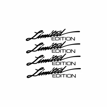 4 Stück/Set Limited Edition Schriftzug-Aufkleber Wasserfeste Vinyl-Sticker für Auto Fahrrad Laptop Dekoration Schwarz Weiß Rot Gelb Holografisch