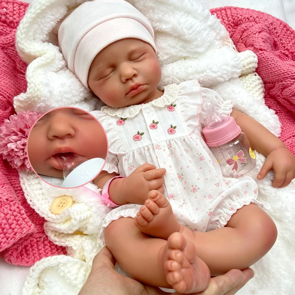 50cm Visible Veins Loulou Silicone Reborn Doll Fine Realistic Details Soft Full Body Calming Doll for Dementia Care and Memory Support