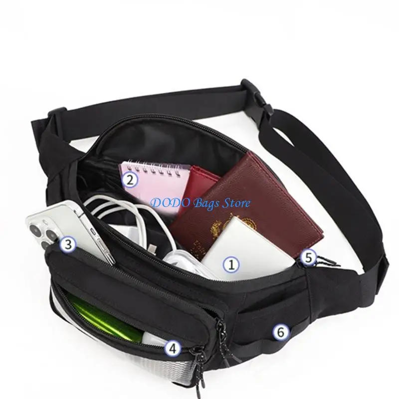 

Фанни -пакет с большой емкостью для мешки для талии с регулируемым ремнем Многофункциональный случайный сумка для поясной сумки