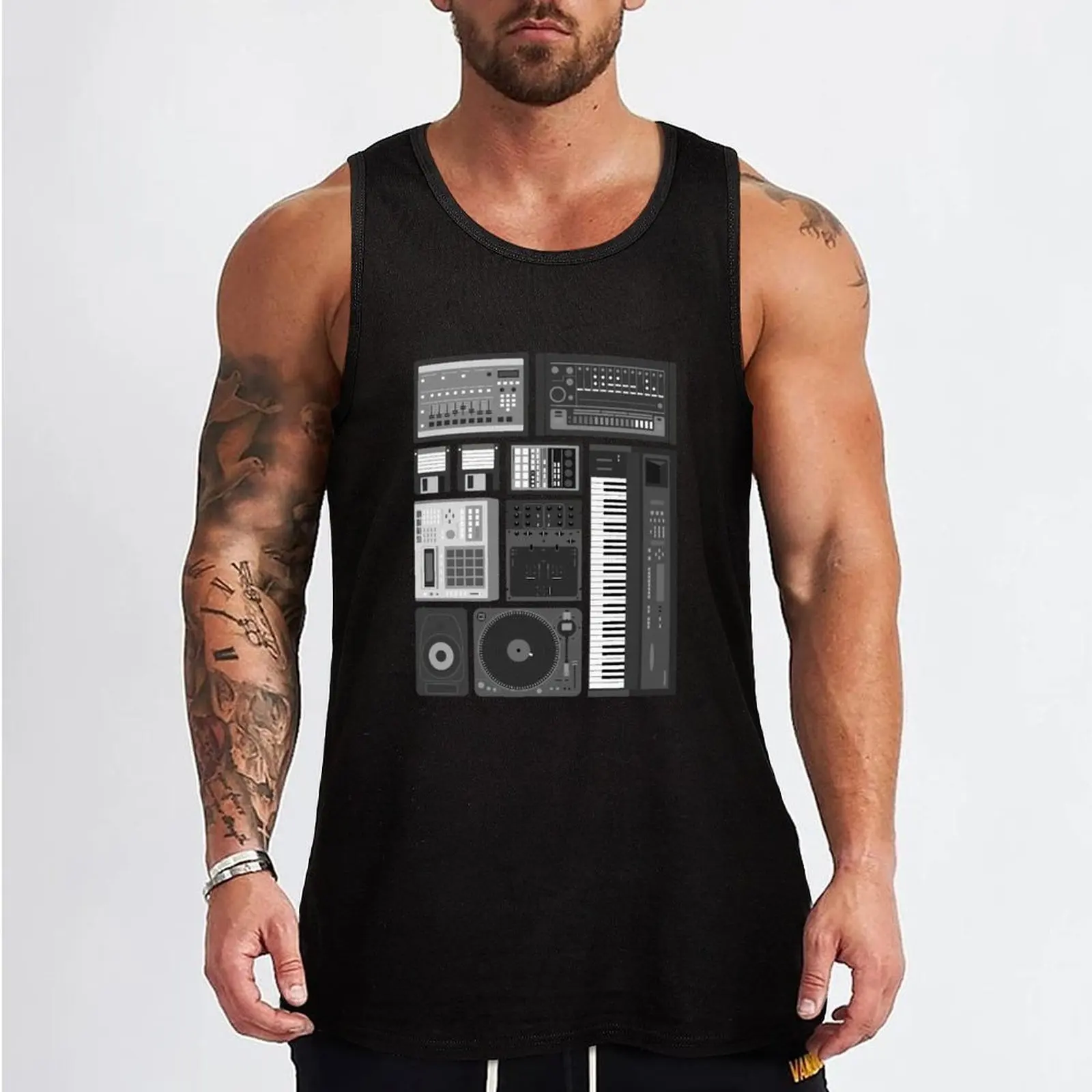 Analog Hip Hop Producer Tank Top Bodybuilding clothing man male top plain t-shirt