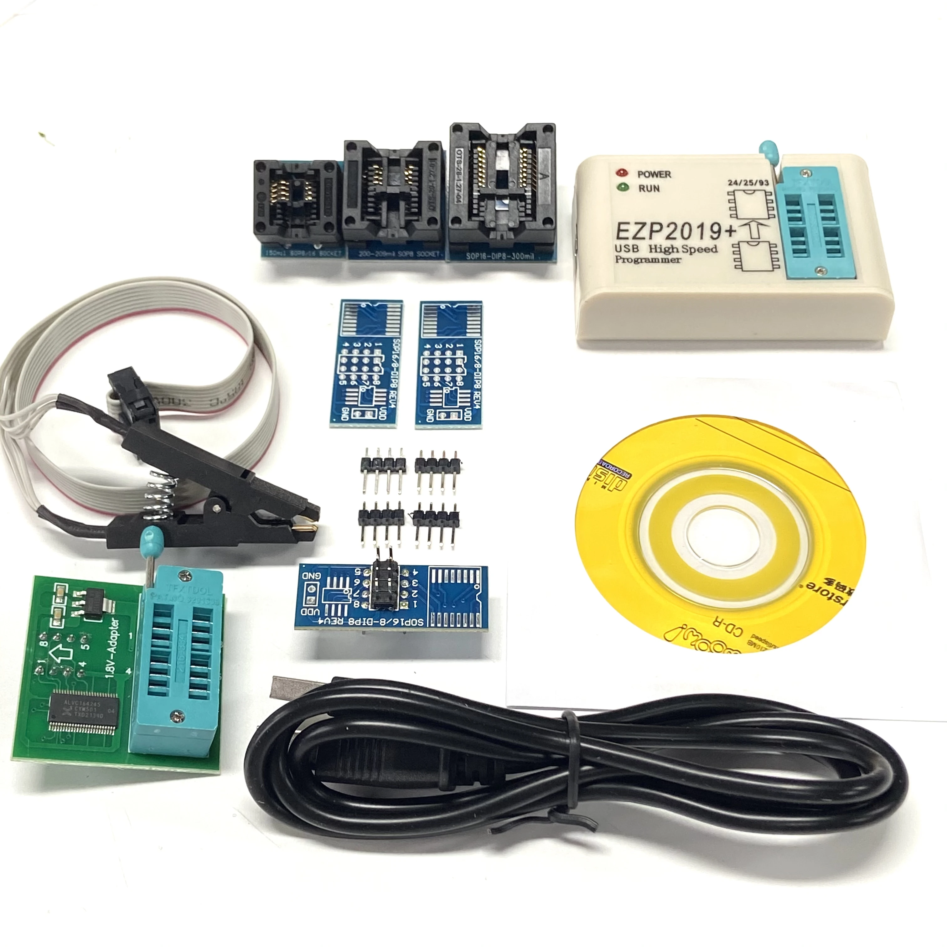 

EZP2019 EZP2019+ USB High-speed SPI Programmer Support24 25 93 EEPROM 25 Flash BIOS Chip+5 Socket Full Set