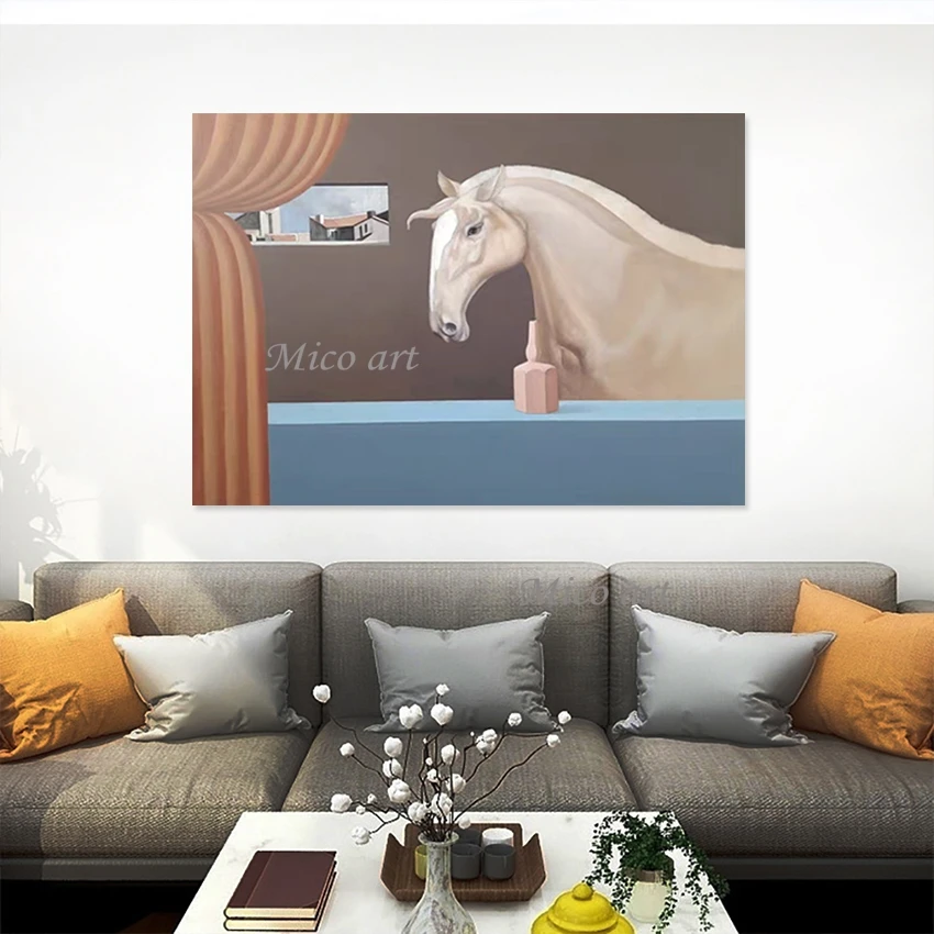 

Настенная текстура с абстрактным рисунком животных, картины для гостиной, офисные произведения искусства, без рамки, украшение интерьера лошади, холст