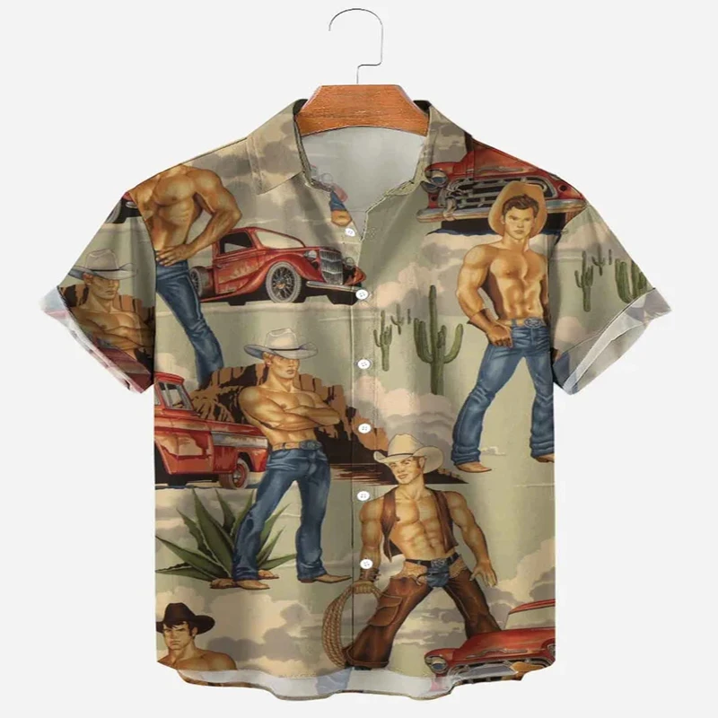 

Outdoorsy Type Pinup Men Print Hawaiian Shirt 3D Printed Hawaiian Shirt for Men and Women Casual Shirt Unisex