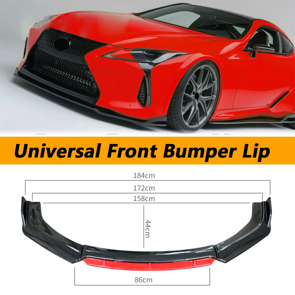 Front Bumper Lip Side Splitter Diffuser Spoiler Guard For Lexus IS200T IS250 IS350 ISF ES300h ES330 ES350 GS350 GS450H Universal