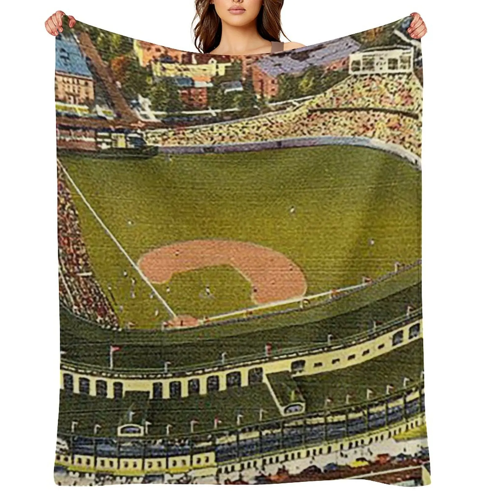 

wrigley field,rooftop bleachers at wrigley,ivy covered outfield walls,chicago baseball stadium,old ballparks,old s Throw Blanket