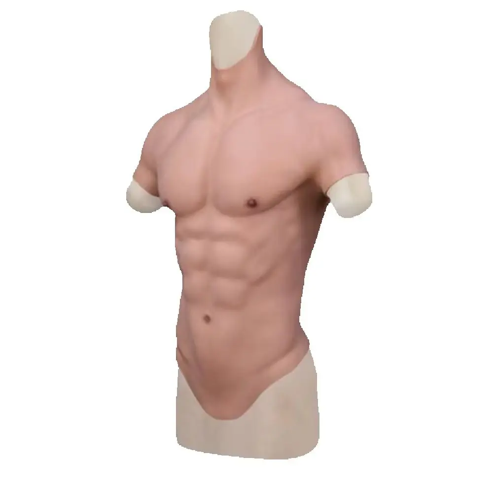 4Style Silicone Mannequin for Male, Body Muscle, Fake Abdominal Cloth,Coat Props, Cosplay,Animation,Female Model, Pectoral,D521
