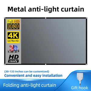 Salange Projector Screen 16: 9 Metal Anti Light Curtain Reflective Fabric cloth for yg300 xgimi h3 halo mogo xiaomi dlp projector 10 Main Sales Projection Screen - №3