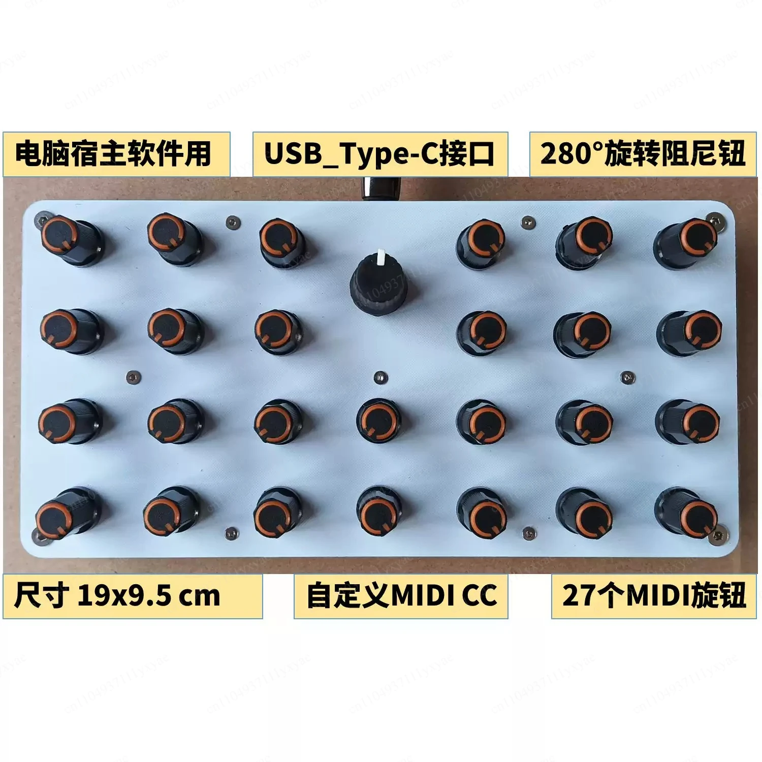 CC Information USB-C Interface Music Host Software Controller 27 MIDI Knobs