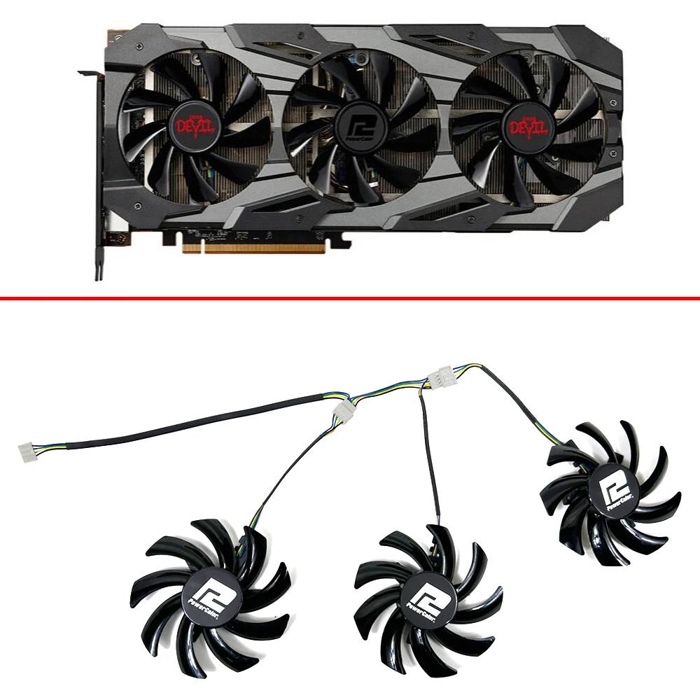 

Cooling Fan Video Card Fan Replacement For Powercolor RX 5700 XT Red Devil 8GB GDDR6 85MM T129215SU RX5700XT Graphics Card FAN