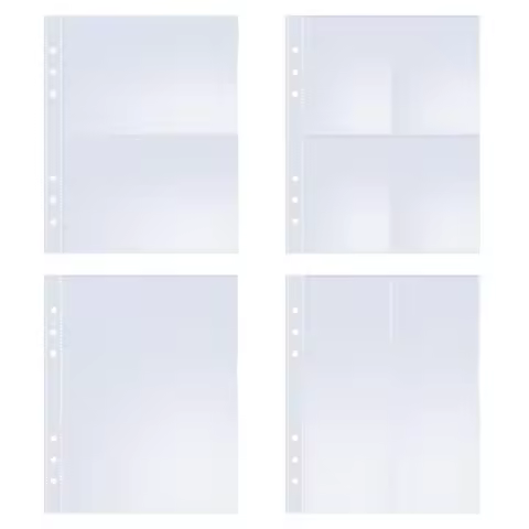 PLRBOK 10 Pcs A5 6 Ring Clear Binder Refill 1 2 4 Pockets Sleeves Toploader Photocard Notebook Diary Photo Album Drawing Notepad