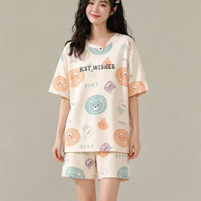 Conjunto de Pijama Corto para Mujer, Pijamas de Verano para Mujer, Conjuntos de Pijama, Ropa de Dormir para Mujer, Pantalones Cortos para Estar en Casa