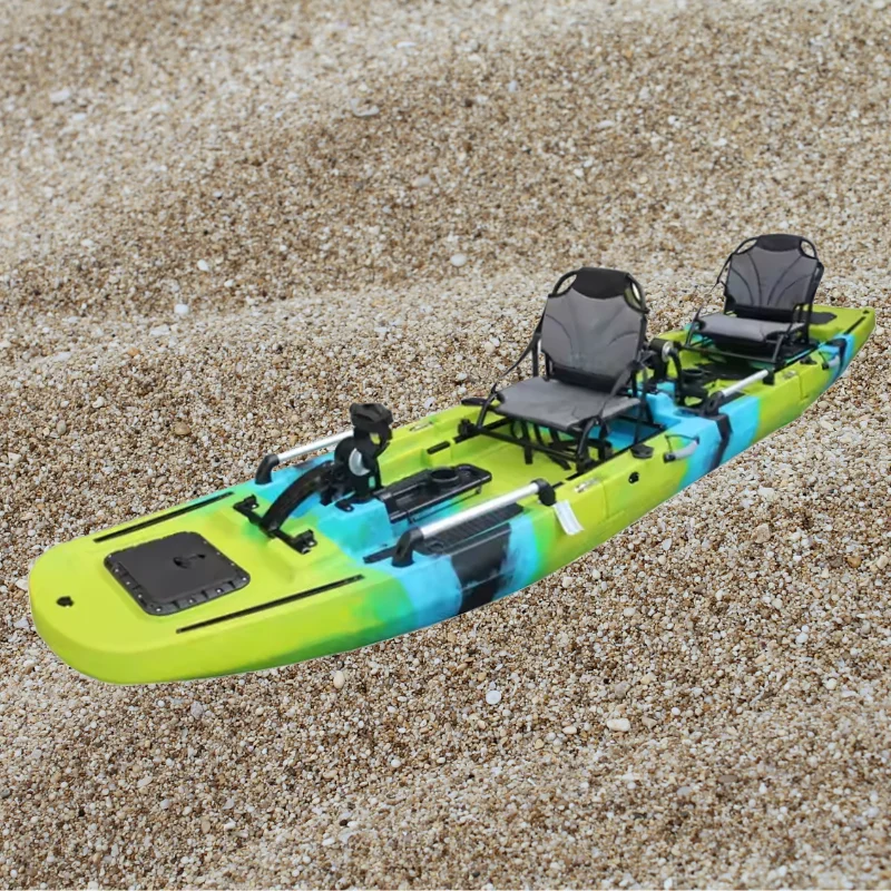 

Three Part Modular Super Lightweight Solo System Pedal Drive Fishing Sit-On-Top for Lakes & Rivers with Comfortable Pedals