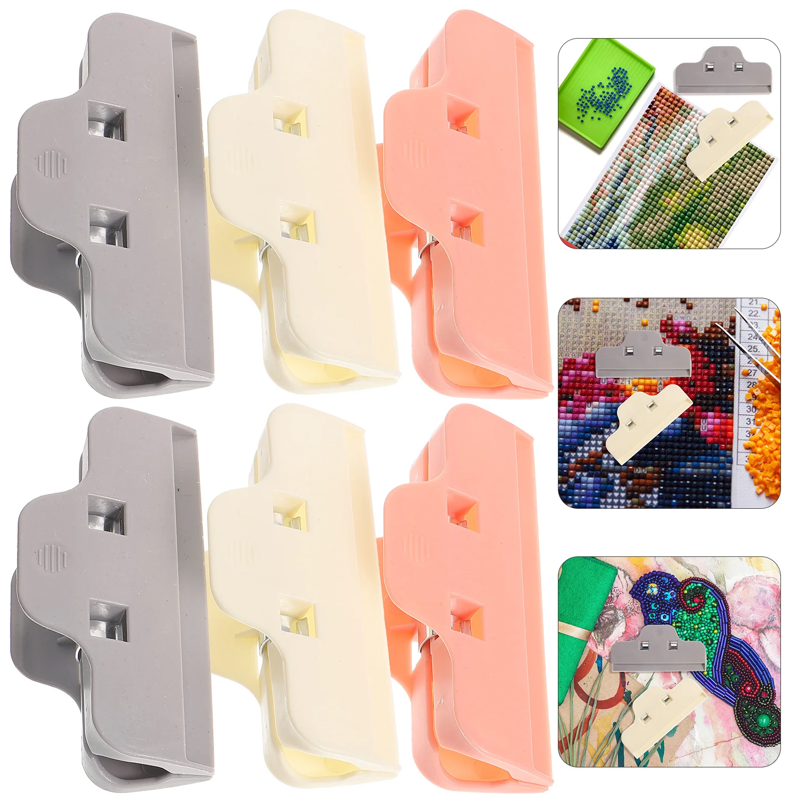 

6 Pcs Edge Clip Pictures Clips Classic Nutcracker Large Drawing Locators DIY Craft Tools Plastic File Desktop