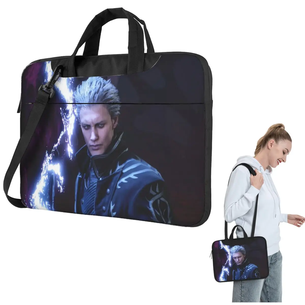 

Вергила из серии Devil May Cry, сумка через плечо для ноутбука, сумка для компьютера, устойчивая защитная сумка для ноутбука для Macbook Pro