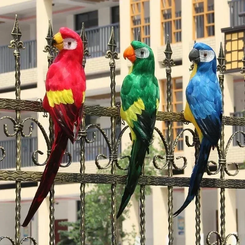 1 Pcs Fake Animal Bird Garden Props Brand New Creative 45cm Simulated Parrot Handmade Macaw Foam Feather Lawn Statue Ornaments