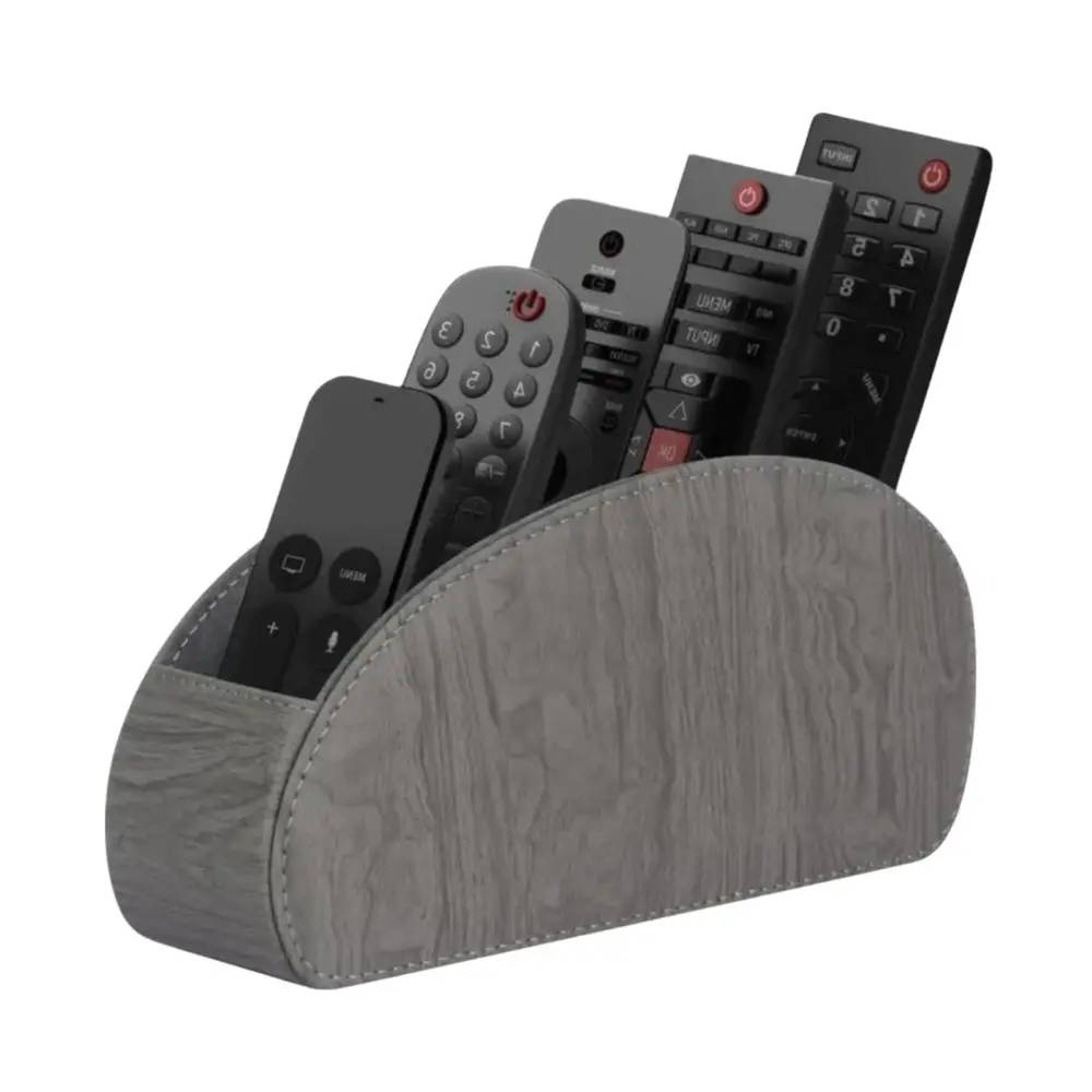 PU Leather Remote Control Holder Modern Universal Desktop Storage Box Multifunctional Multi-Device Remote Control Box