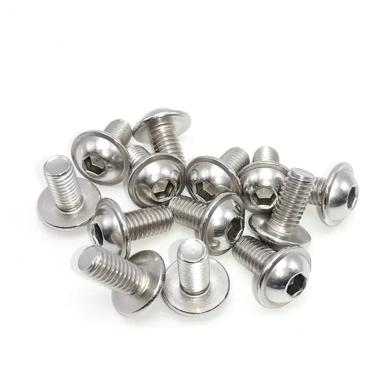 

OBETbNZl 4pcs M5 stainless steel semi-circular head with pad hexagonal screw bolt home decoration screws bolts length 35mm-50mm