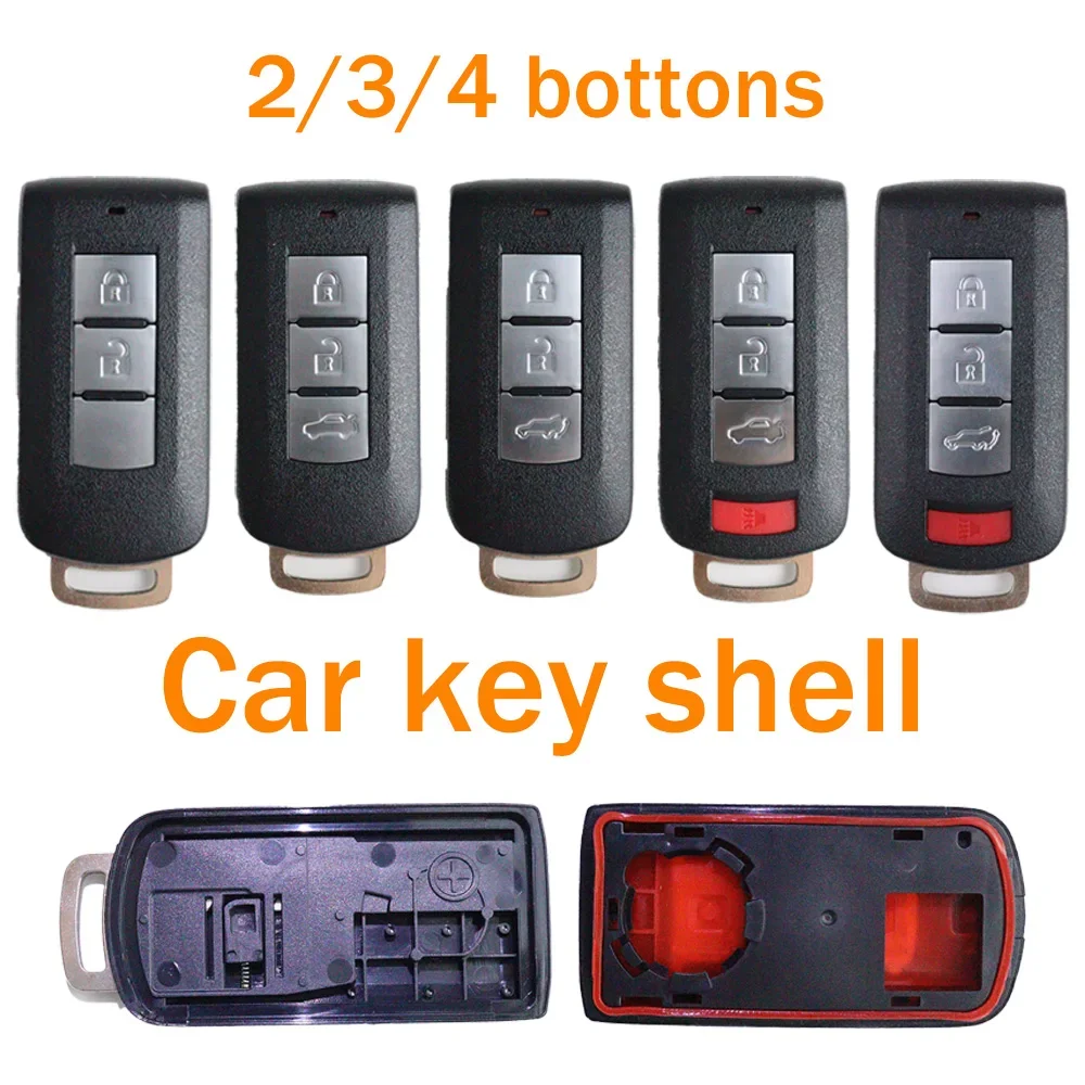 2 3 4 Bottons Car Key Fob Case Shell Housing for Mitsubishi Montero Lancer Outlander Sport ASX Eclipse Cross Pajero Shogun RVR