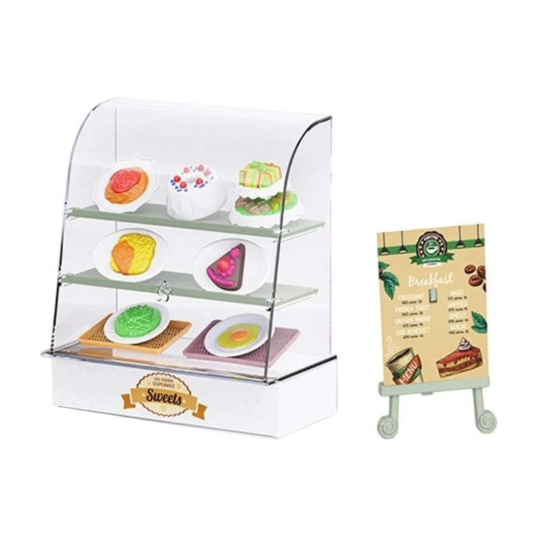 Vetrina per panetteria e modello cibo da dessert in miniatura per decorazione case delle bambole, progetto creazione