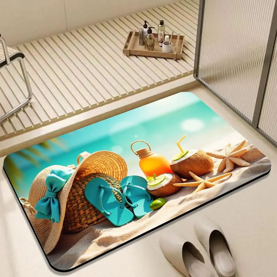 VIKAMA Modern Summer Style Diatomaceous Earth Floor Mats Bathroom Toilet Doorway Entryway Foot Mats Home Decoration - Image 3