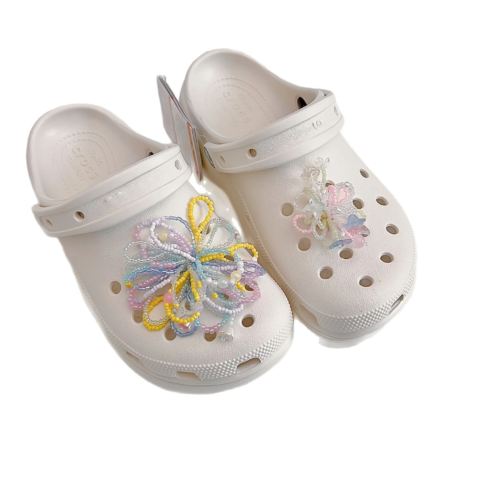 جديد HotSame نمط ثقب الأحذية زهرة الملحقات مطرز شرابة الزجاج الخرز الراقية اكسسوارات الأحذية الملحقات #5