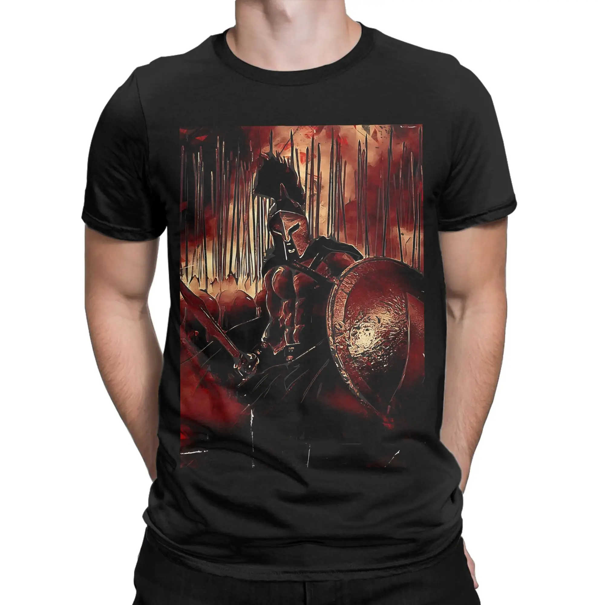 King Dine in Hell Graphic Shirt Novelty Graphic 100% Cotton T-Shirt 300 Sparta wWarriors Tees Tops For Men