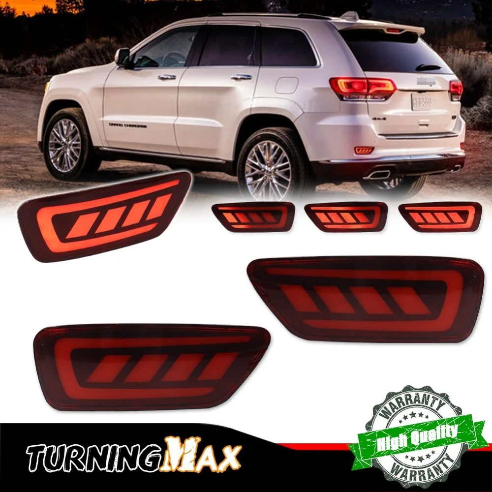 Rear Bumper Reflector Tail/Brake Light LED Rear Fog Light W/ Sequential Turn Signal For Jeep WK2 Grand Cherokee Compass Patriot
