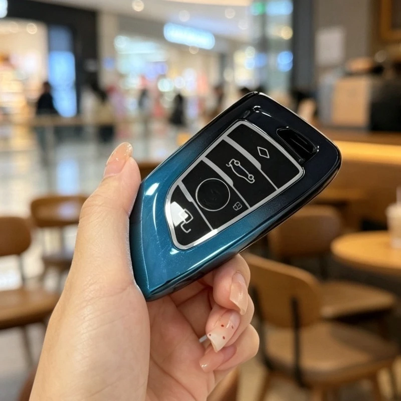 ABS Car Key Case Cover Shell Protector Fob Holder for BMW Blade Key 325 525Li 7 Series 740 X3 X5 Accessories Keychain 6