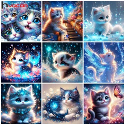 Huacan New Arrivals Diamond Painting Animal Full Round Square Drill Mosaic Cat Art Home Decor Set Picture Of Rhinestones