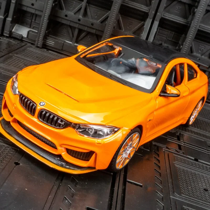 

Модель спортивного автомобиля BMW M4 GTS в масштабе 1:24, металлическая статическая модель автомобиля, украшения, подарки для парня, детские игрушки