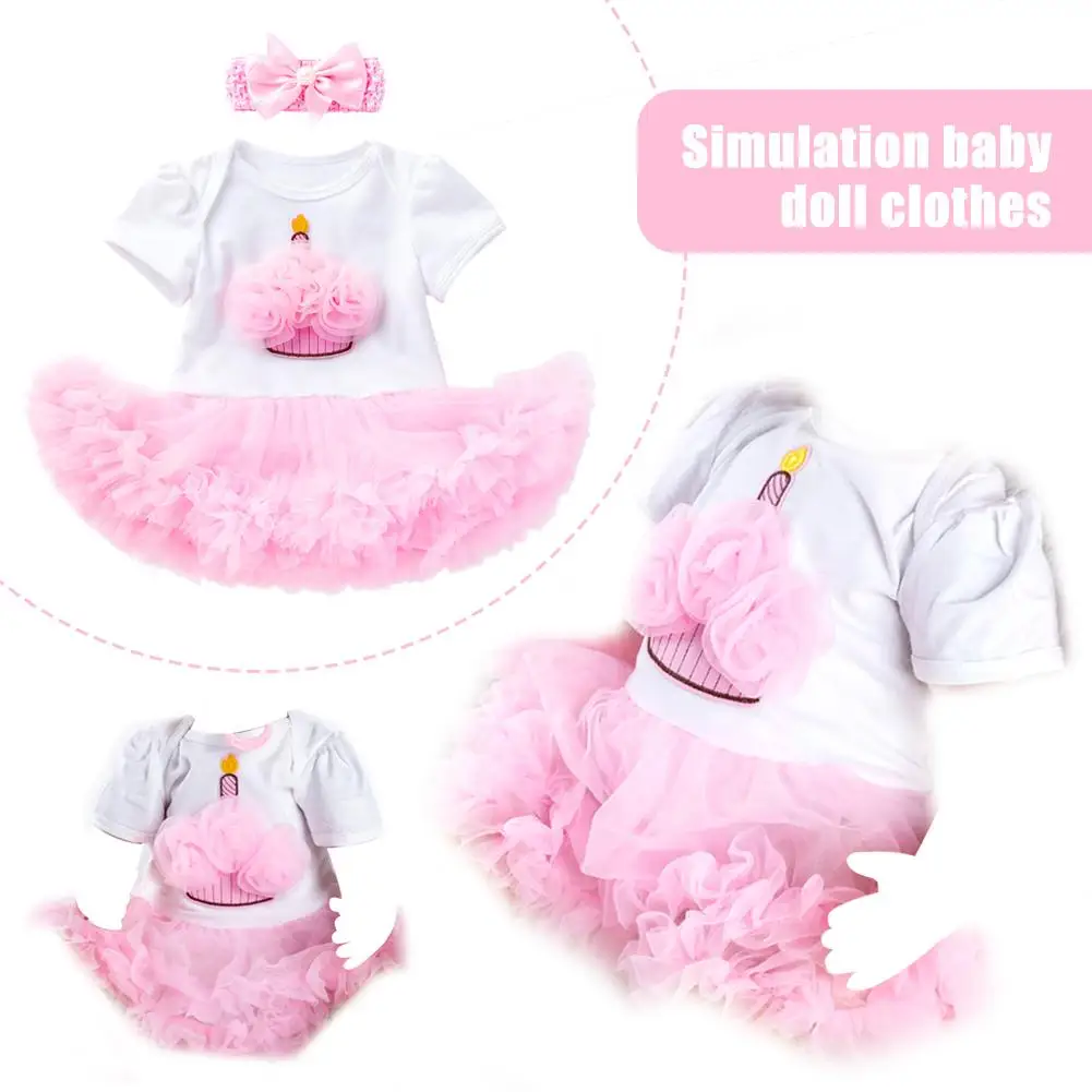 Pink Cake Skirt Set For 18 Inch Girl Doll Costume Accessories Fashion Cute Party Dress For 55 Cm Baby Little Girl Doll Clothes