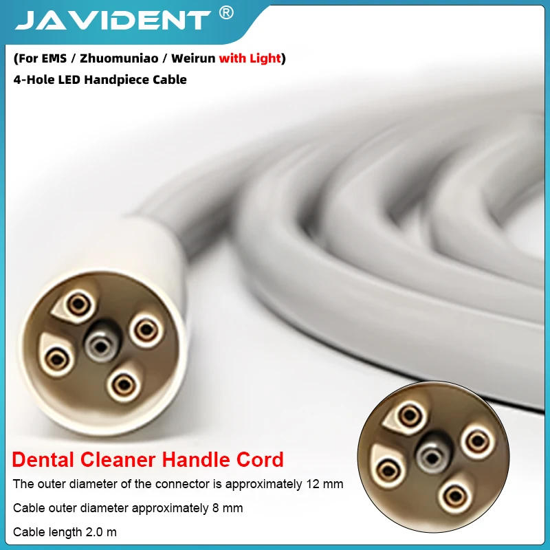JAVIDENT  Dental Scaler Detachable Cable Tube Ultrasonic Scaler Cable Water Hose Spare Tubing Non Or With Light