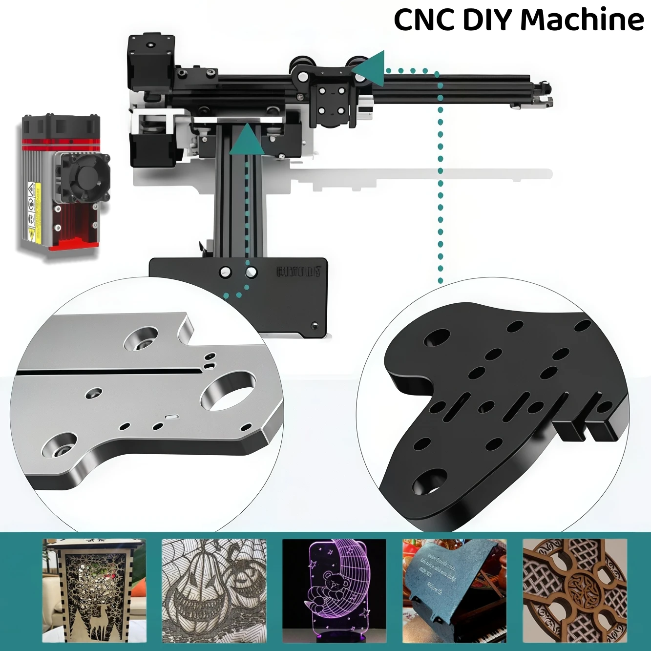 CNC DIY Writing Machine| Equipped with Safety Glasses | Suitable for Stainless Steel, Wood, Painted Metal and Acrylic Materials