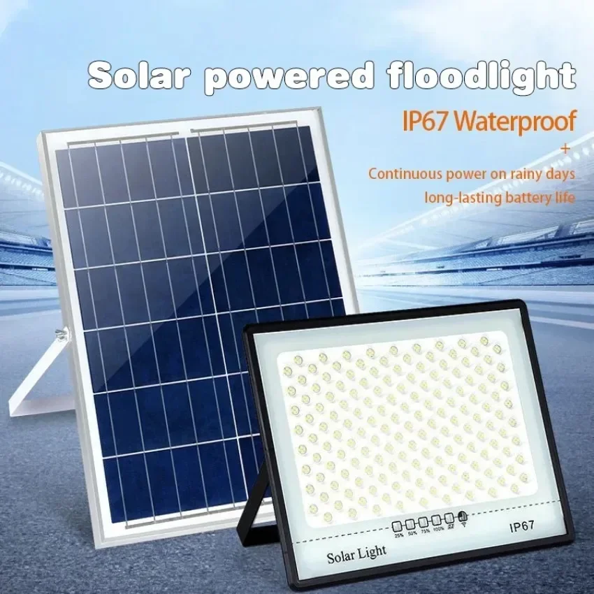 Ultra Bright LED Outdoor Solar Light Solar Floodlight IP67 Waterproof Spotlight Indoor Outdoor Emergency Lighting Courtyard Lamp