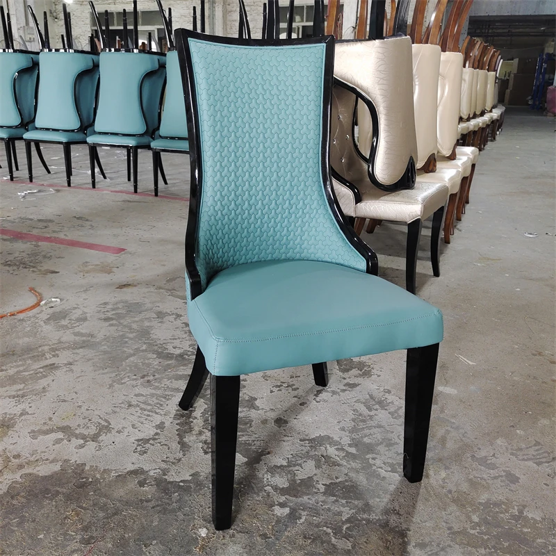 

Simple Modern Solid Wood Chair Soft Bag Backrest Dining Chair Home Hotel Box Restaurant