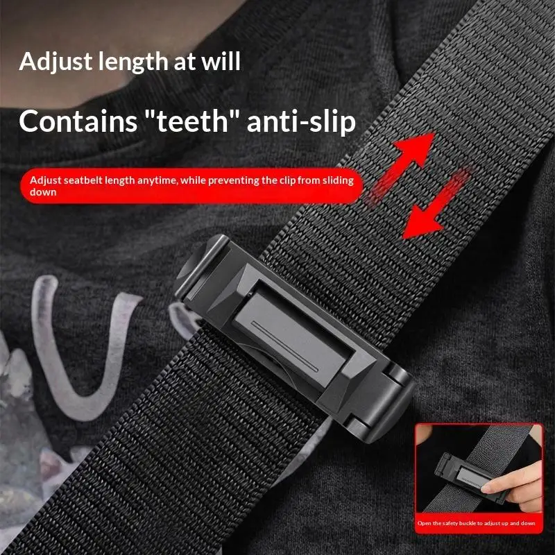 Adjustable Car Seat Belt Stopper ABS Texture Universal Seat Belt Fixing Clip Car Interior Accessories 2PCS view 4