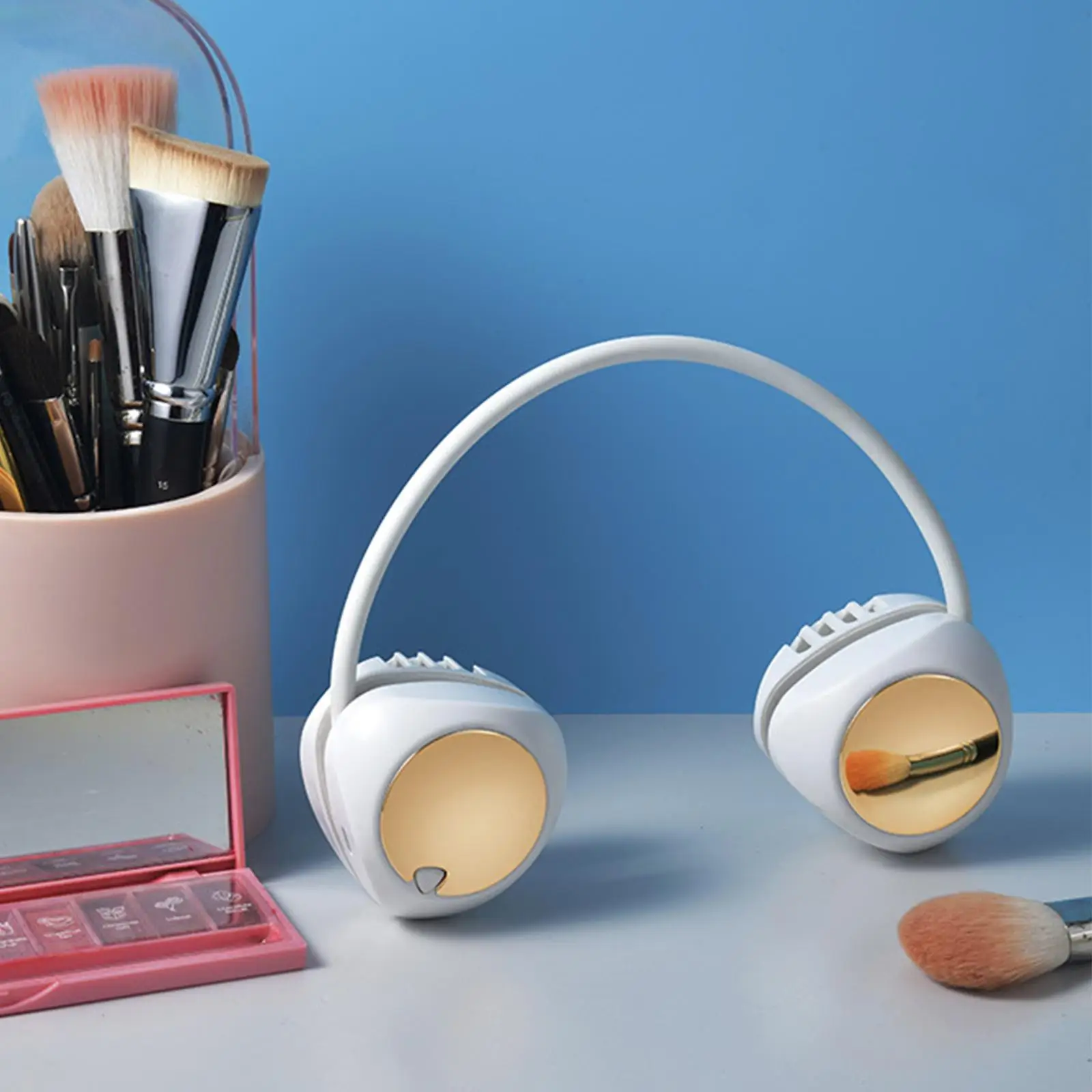 Necklace Fan Cooling Personal Fan USB Folding Air Conditioner Neck Hanging Fan for Sport Office Outdoor Sports Travel