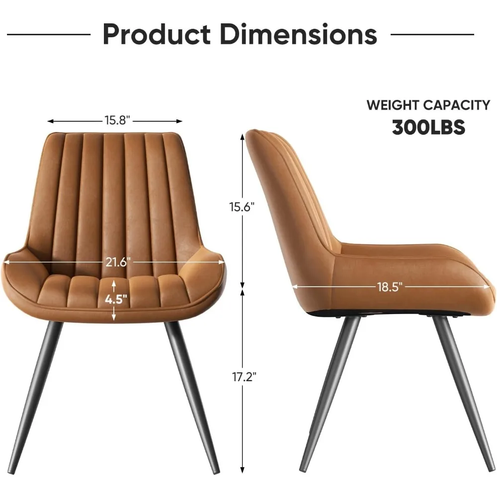 Ensemble de chaises de salle à manger modernes, coussins optiques confortables, pieds en métal, 22 