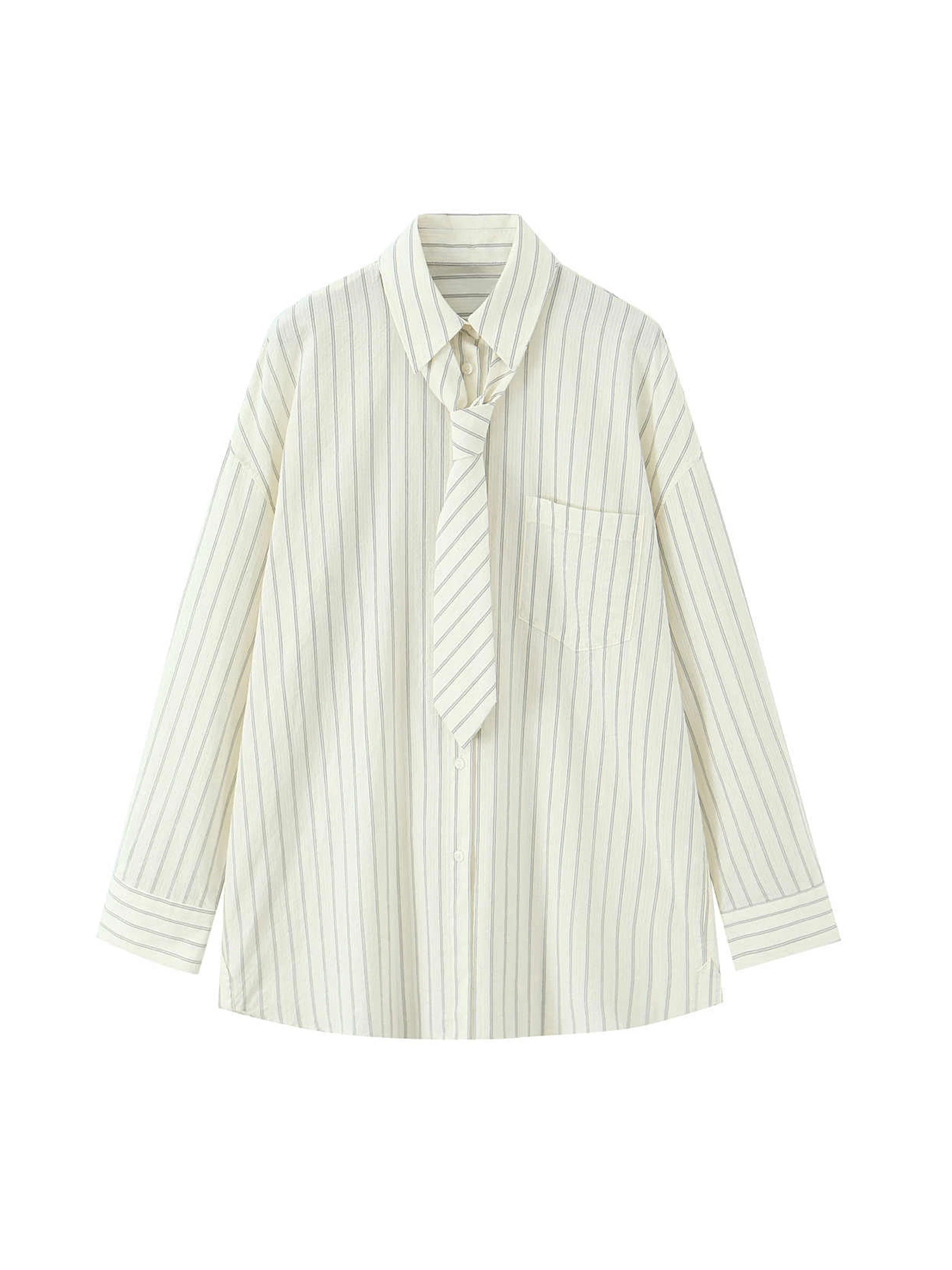 

Женские полосатые рубашки с воротником-поло, блузки с галстуком Y2k, винтажная элегантная женская рубашка с длинными рукавами 2000-х годов, модная одежда, осень 2025 г.