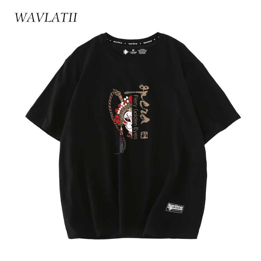 WAVLATII New Women White Cotton T Shirts Female Opera Casual Light Green Tees Summer Fashion Short Sleeve Tops WT2215