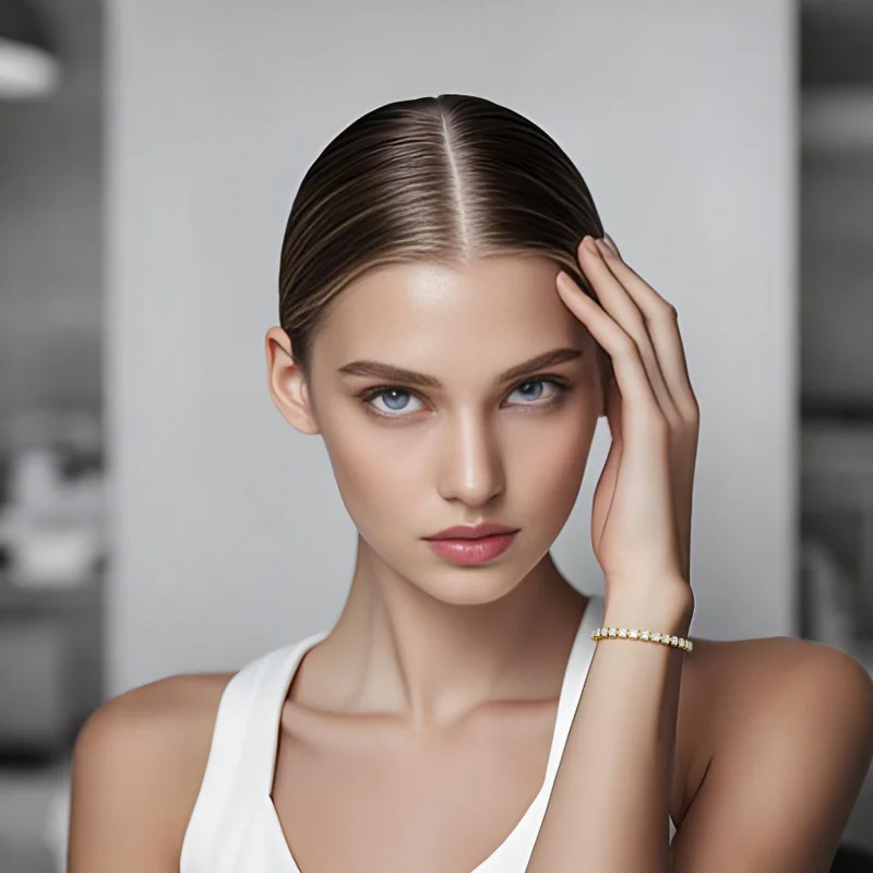 

Браслет из меди с инкрустацией циркона и бриллиантов, высококачественная мода, элегантный стиль, простая роскошь, ювелирный браслет