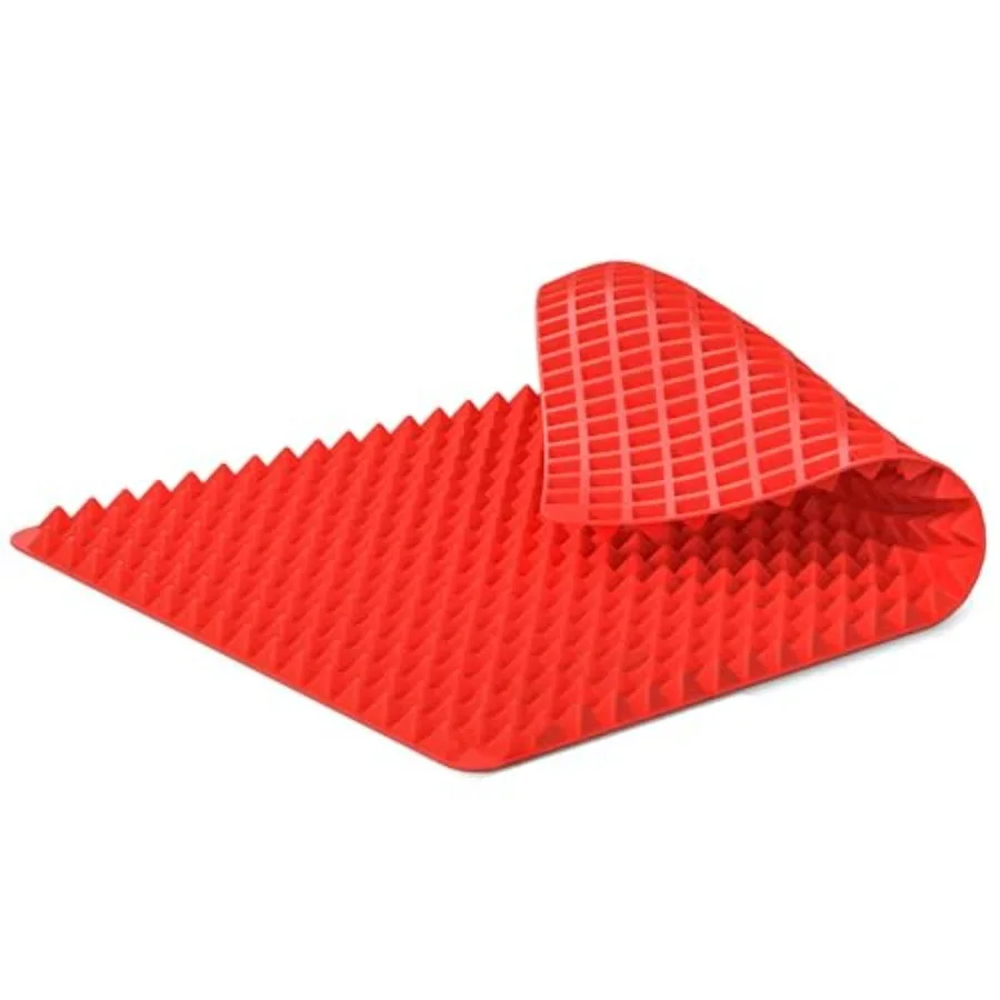 

16x11.42" Non-Slip Red Pyramid Baking Mat - Easy to Clean Pyramid Pan Silicone Baking Mat with Air Circulation System - Tear- a