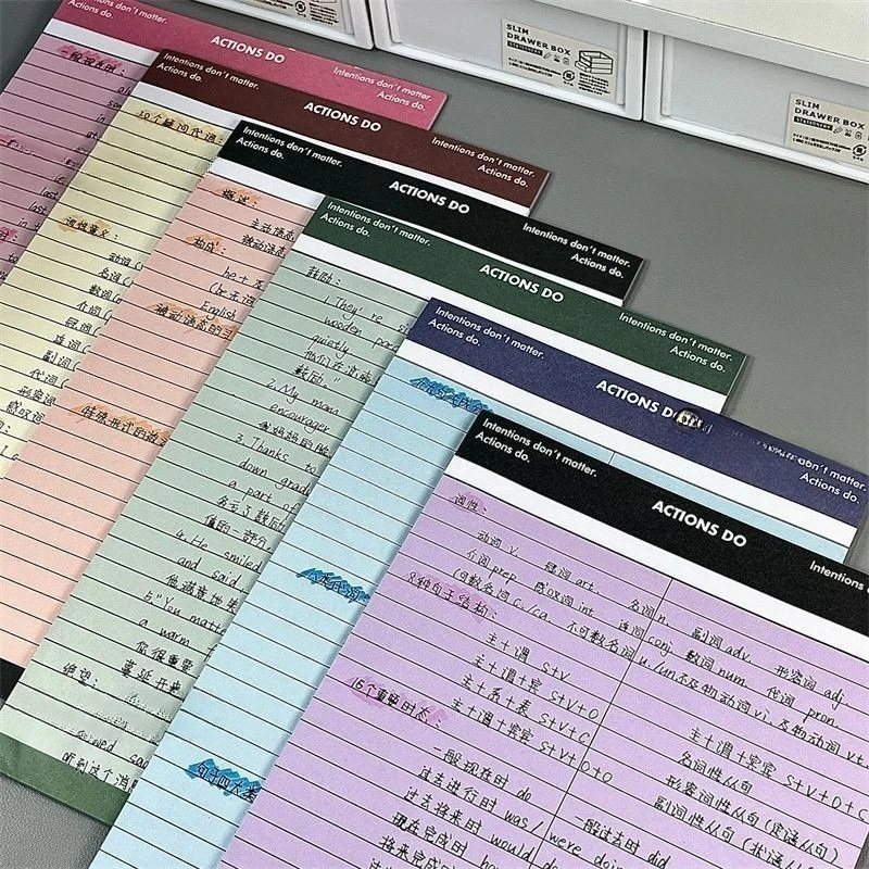 The New School Starts with B5 Contrast Color Horizontal Line Paper, High-value Student Draft Notebook, English Vocabulary Book